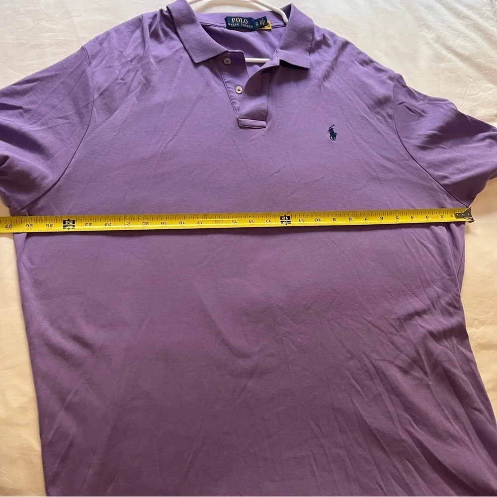 Polo Ralph Lauren Men’s Short Sleeve Polo, Classic Fit Soft Cotton, XL, Purple